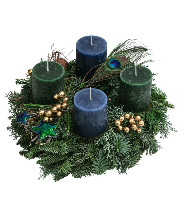 Adventskranz Peacock, Ca. Ø30/H16 Cm 3 Adventskranz Peacock, Ca. Ø30/H16 Cm
