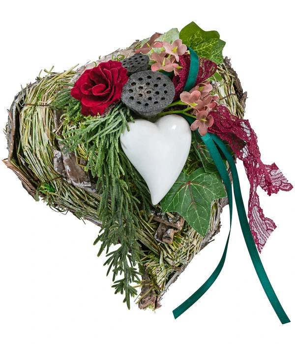 Grabgesteck Bristol, Herzförmig, Ca. B17/H12/T21 Cm 3 Grabgesteck Bristol, Herzförmig, Ca. B17/H12/T21 Cm