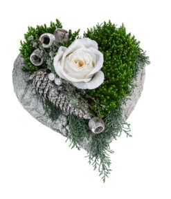Grabgesteck Stille, Herzförmig, Ca. B25/H22/T25 Cm