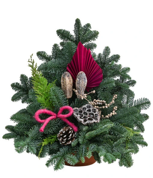 Grabgesteck In Terrakotta-Schale, Dreieckig, Rot, Ca. B40/H45/T30 Cm -Gartenbedarf Verkäufe 2024 6493274 WE FS 001 GrabgesteckWIAllerheiligen2023