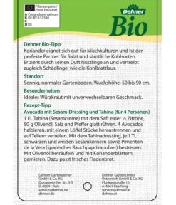 Bioland Koriander -Gartenbedarf Verkäufe 2024 8001984 BioKoriander Etikett neu 2