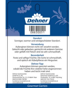Dehner Gourmet Garten Aubergine, Veredelt 11 Dehner Gourmet Garten Aubergine, Veredelt -Gartenbedarf Verkäufe 2024 8830051 GGAubergineCarmen Etikett 2